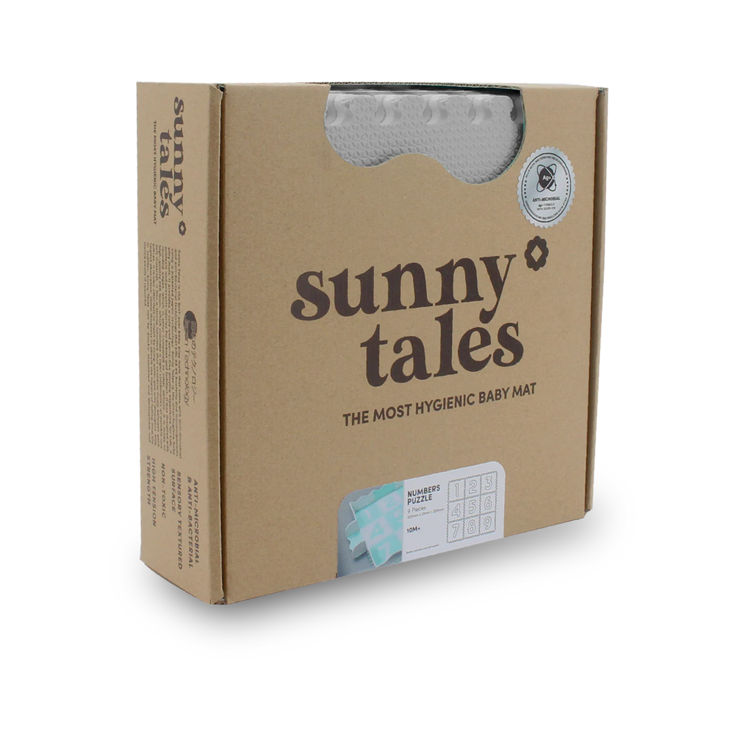 Sunny Tales 9 Piece 12" Anti Bacterial Puzzle Baby Mat - Numbers