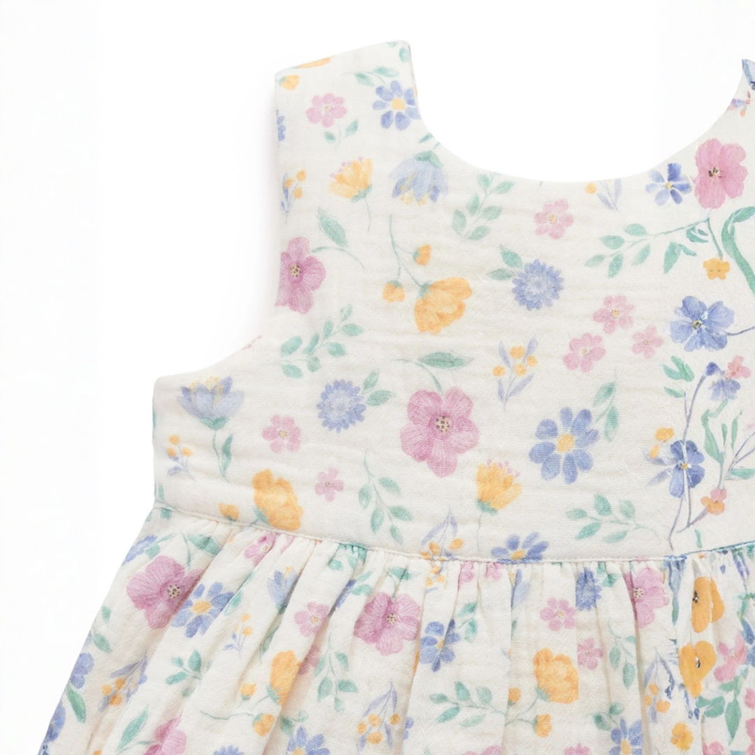 Purebaby Sofia Print Bow Dress Organic