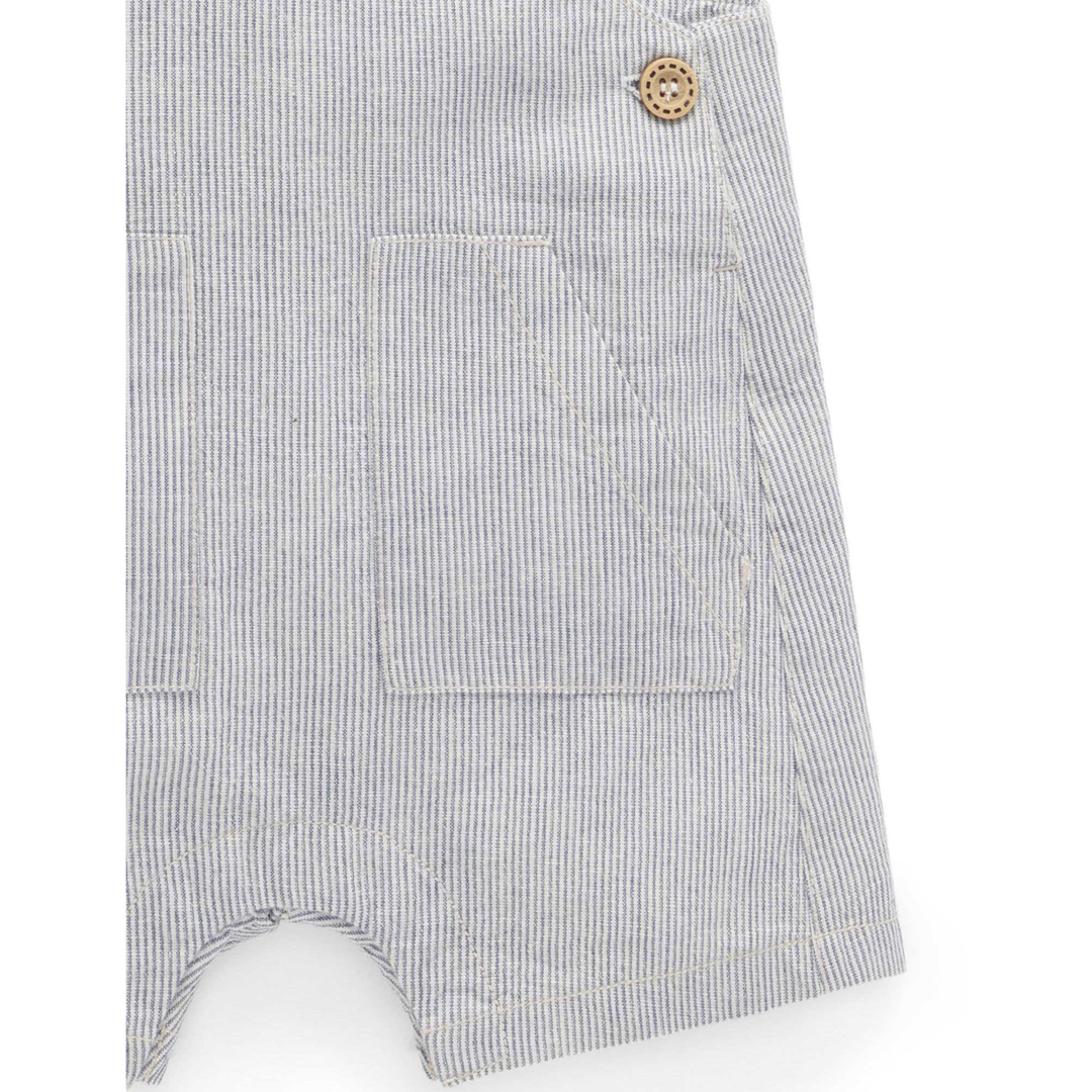 Purebaby Slub Stripe Print Striped Overall Set Organic