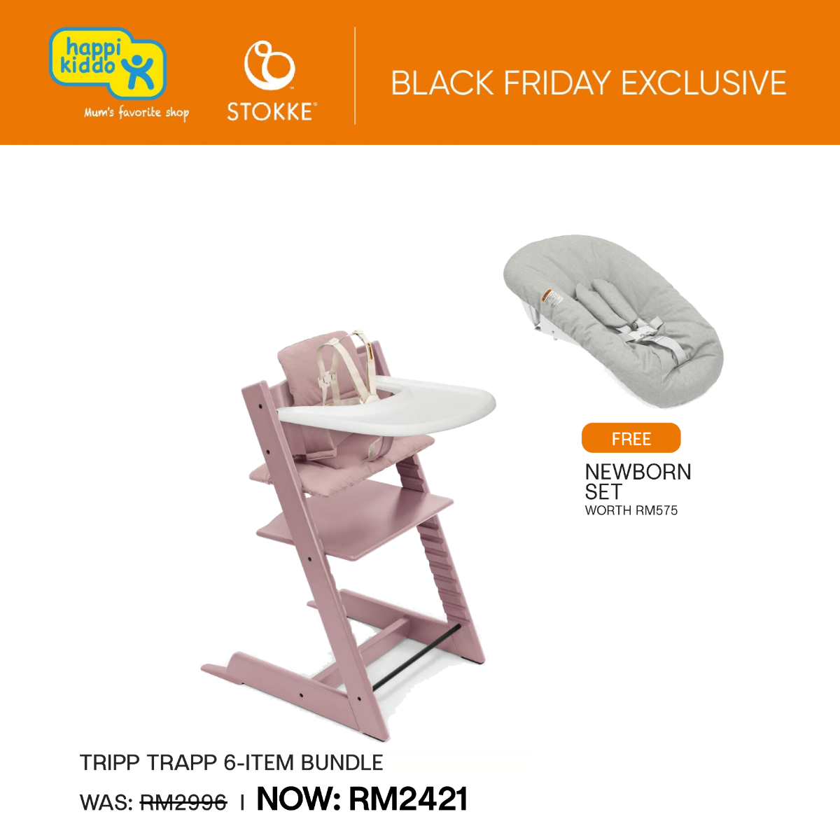 Stokke Tripp Trapp High Chair 6 Items Bundle