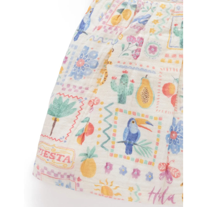 Purebaby Postcard Print Postcard Dress Organic
