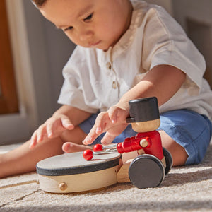 Plan Toys Pull Along Drummer - lifestyle