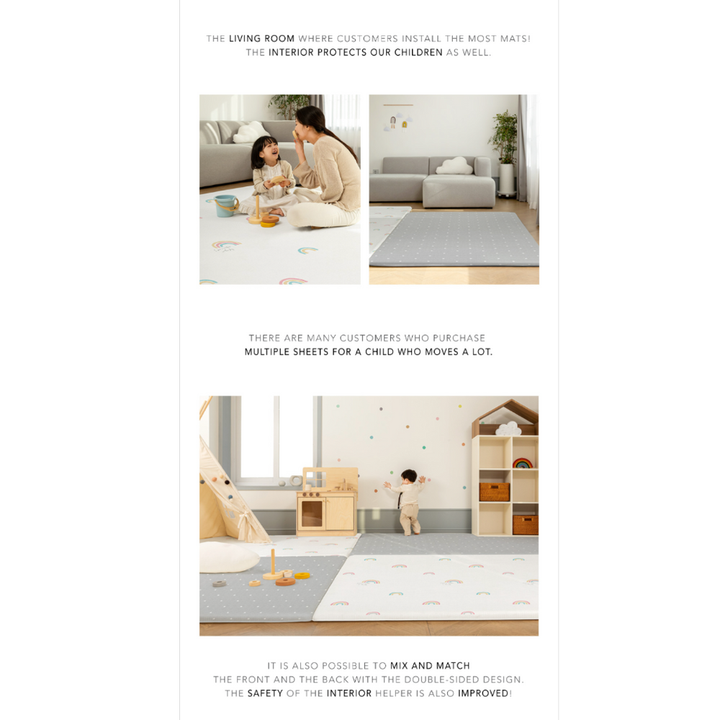 Parklon Air Bubble Up Play Mat - Rainbow Dream / Little Star Light Grey - image 10 - Happikiddo.com