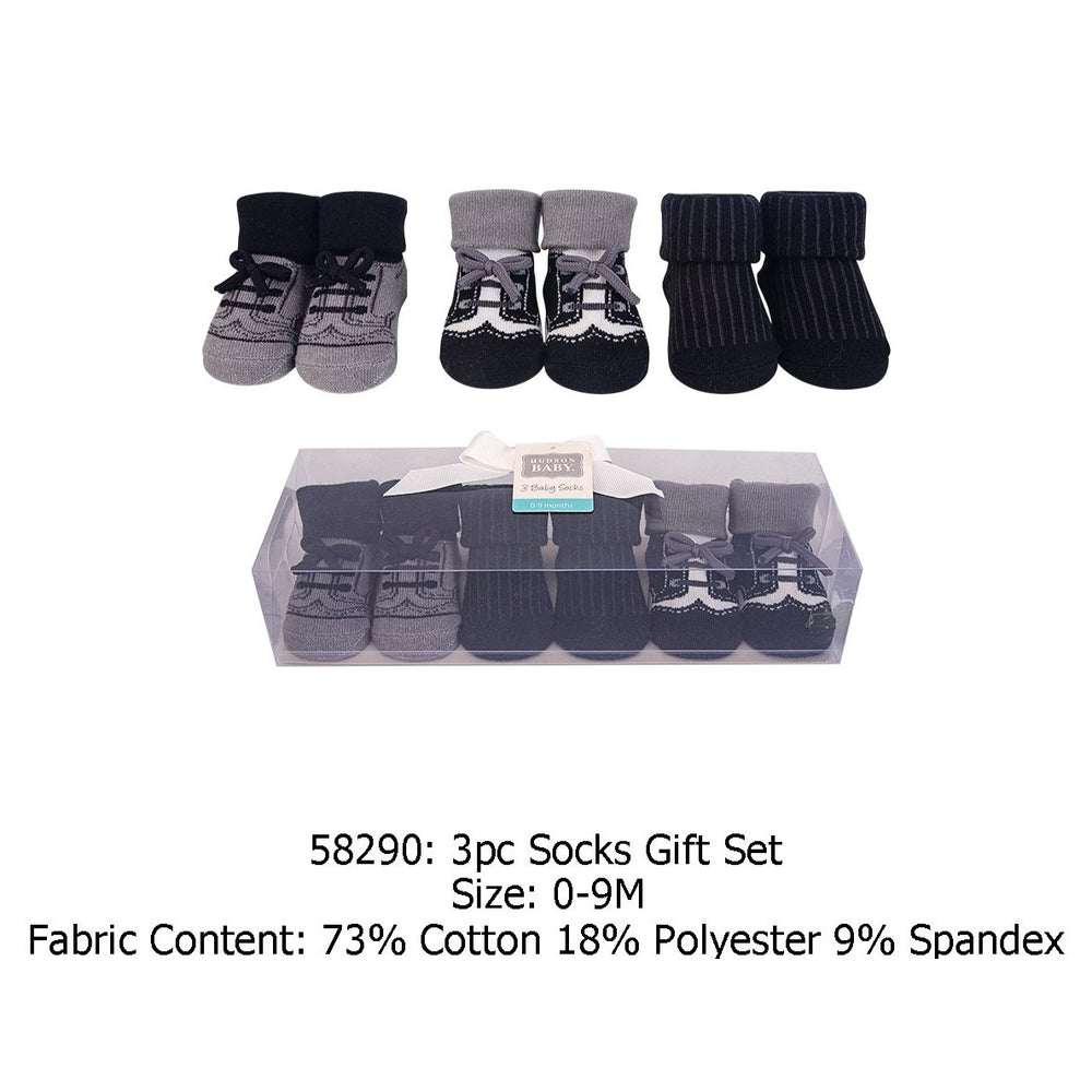 Hudson Baby Socks Gift Set- Black Laces - image 2 - Happikiddo.com