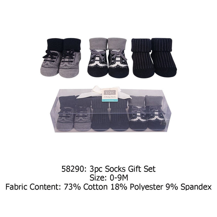 Hudson Baby Socks Gift Set- Black Laces - image 2 - Happikiddo.com