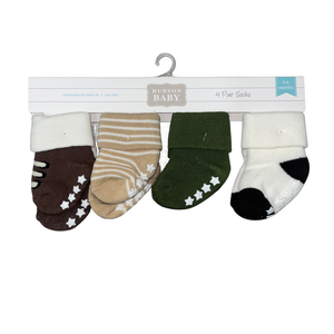 Hudson Baby Baby Socks with Non Skid (Assorted Designs)