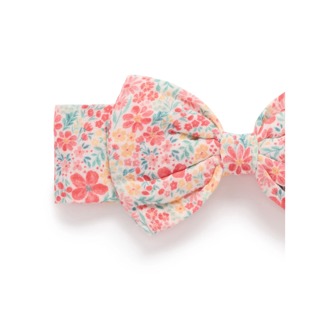 Purebaby Summer Floral Print Festive Bow Headband Organic