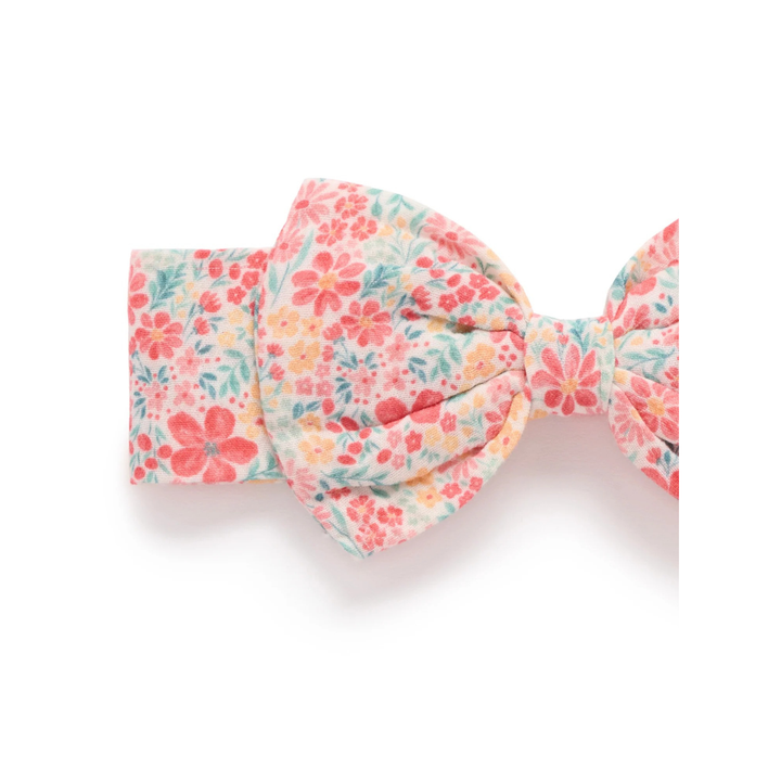 Purebaby Summer Floral Print Festive Bow Headband Organic