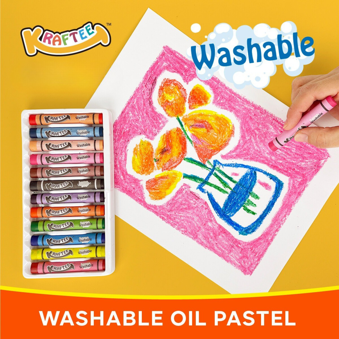 Kraftee Washable Oil Pastel 12ct