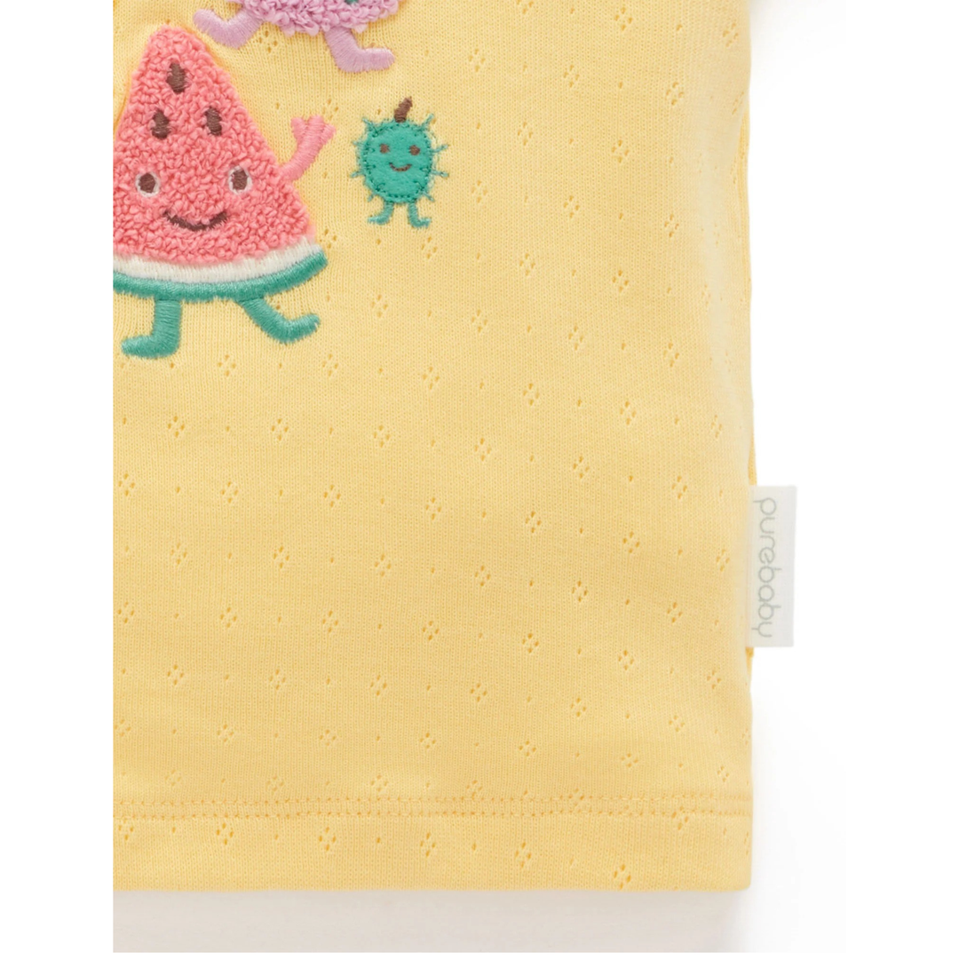 Purebaby Nachos Print Pointelle Tee Organic