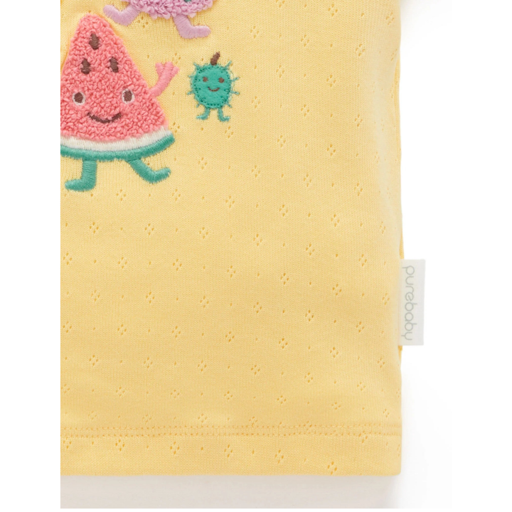 Purebaby Nachos Print Pointelle Tee Organic