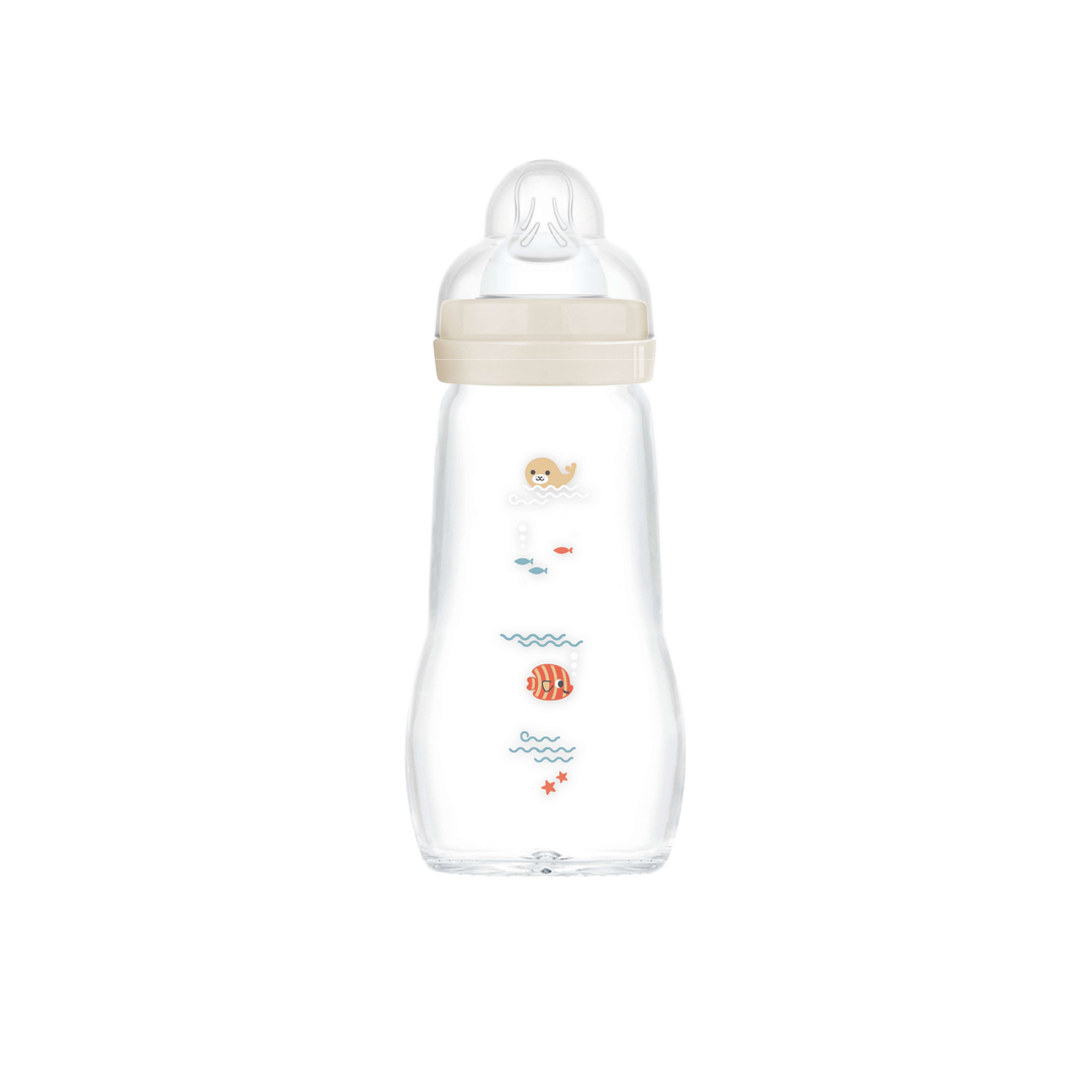MAM Feel Good Glass Bottle Sealife White