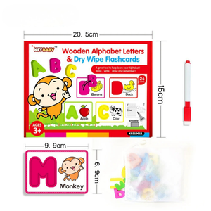 ELM KeyBaby Wooden Alphabet Letters & Dry Wipe Flashcards