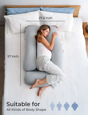 Pillow dimensions: 57 inches long by 27.6 inches wide