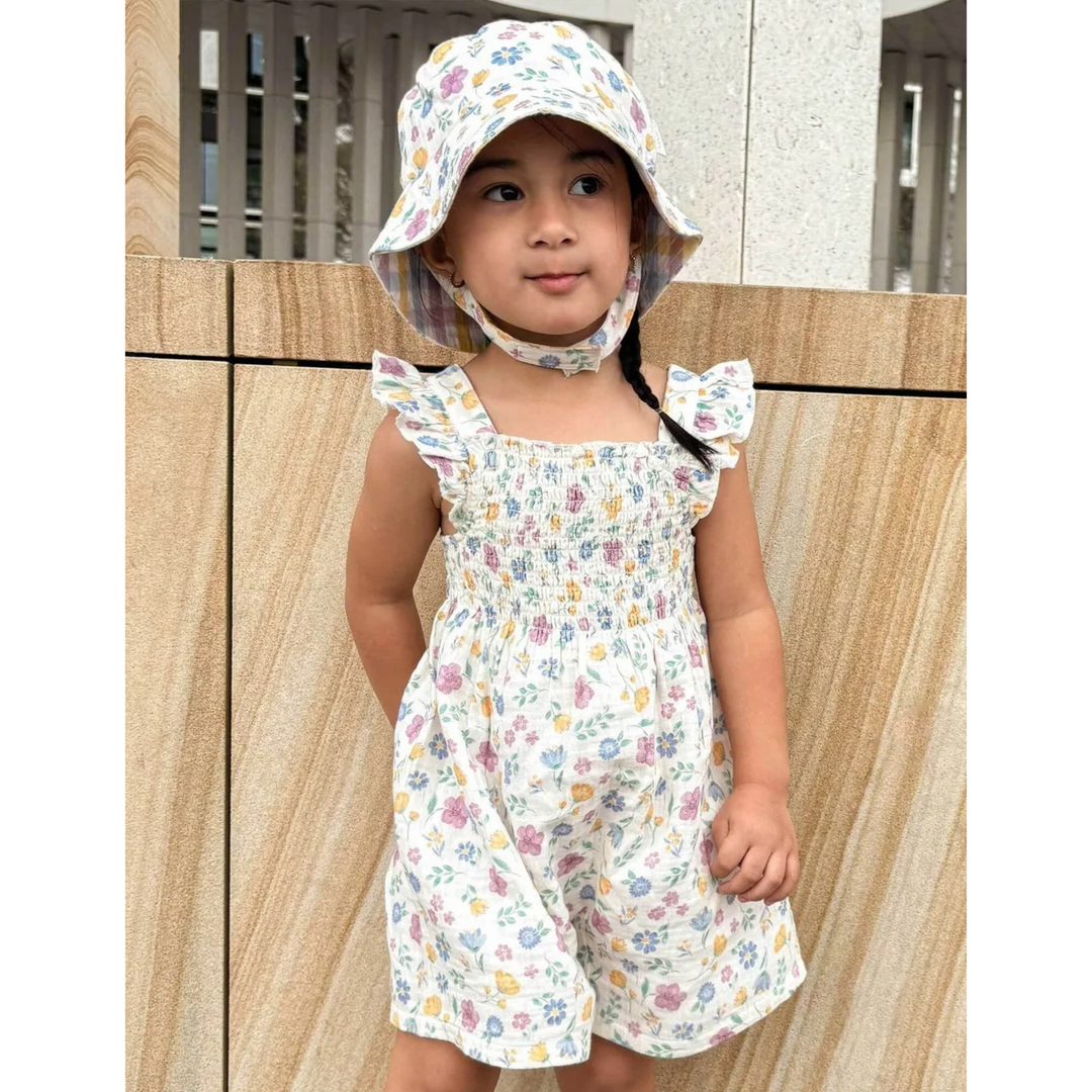 Purebaby Sofia Print Shirred Jumpsuit Organic