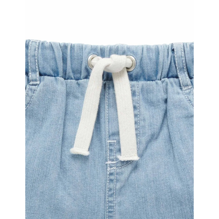 Purebaby Faded Denim Print Pull On Denim Short Organic