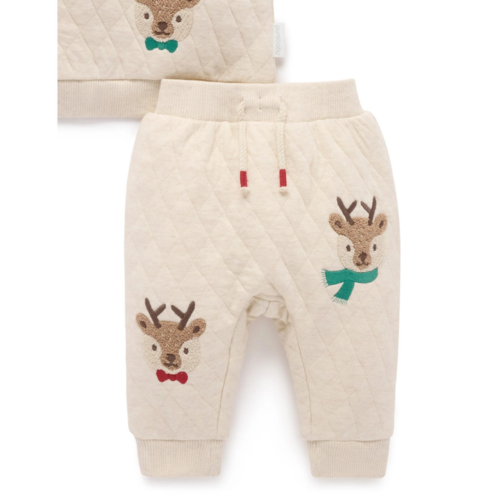 Purebaby Wheat Melange Print Quilted Track Set Organic