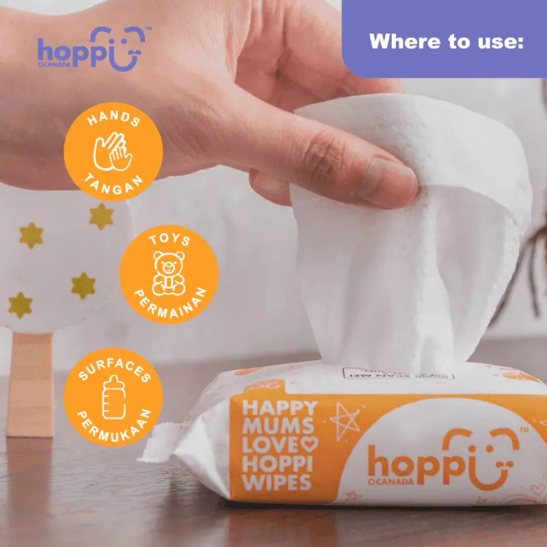 Hoppi 20 Sheets 5-In-1 Bundle Pack Antibacterial Wet Wipes