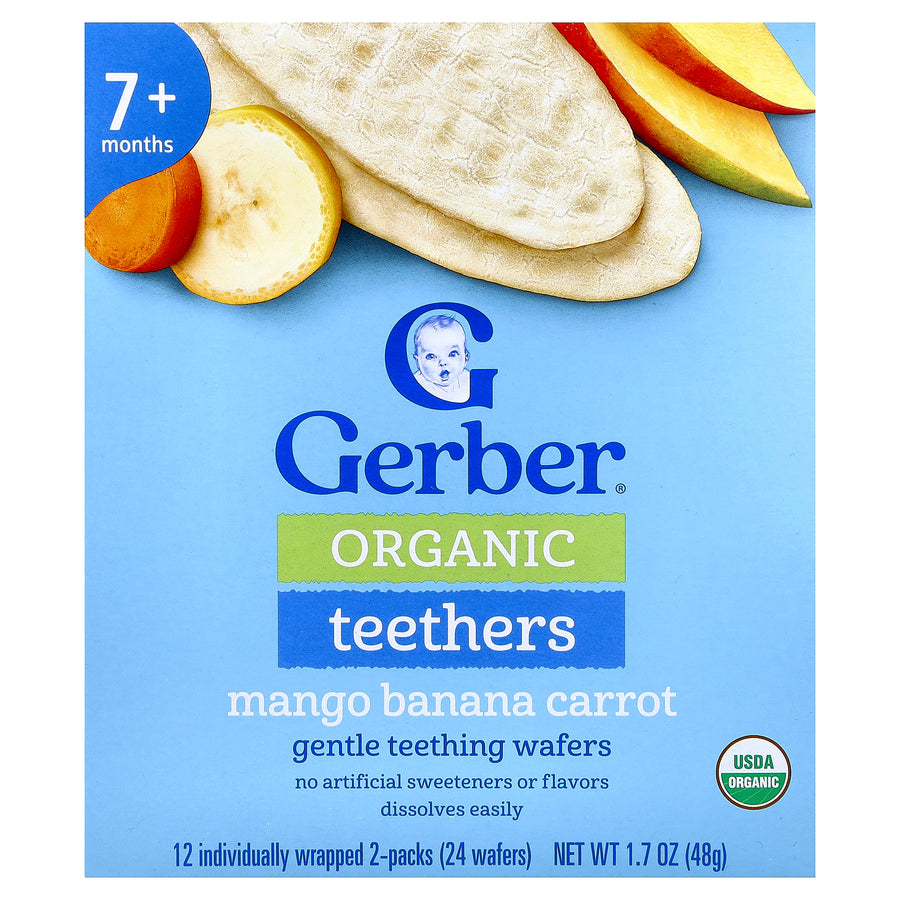 Gerber Organic Teethers Mango Banana Carrot, 1.7 oz (48 g)