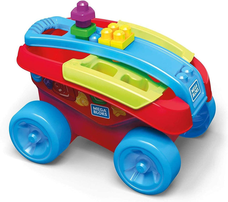 MEGA BLOKS First Builders Shape Sorting Wagon with sorter plate on top