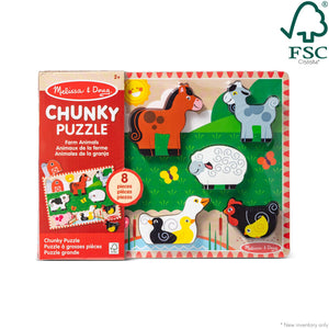 Melissa & Doug Farm Animals Chunky Puzzle - 8 Pieces