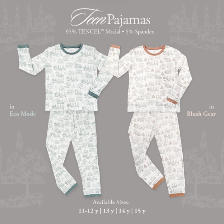 Koobicles Kid Pajamas TENCEL™ "Road Trip" in Eco Mode