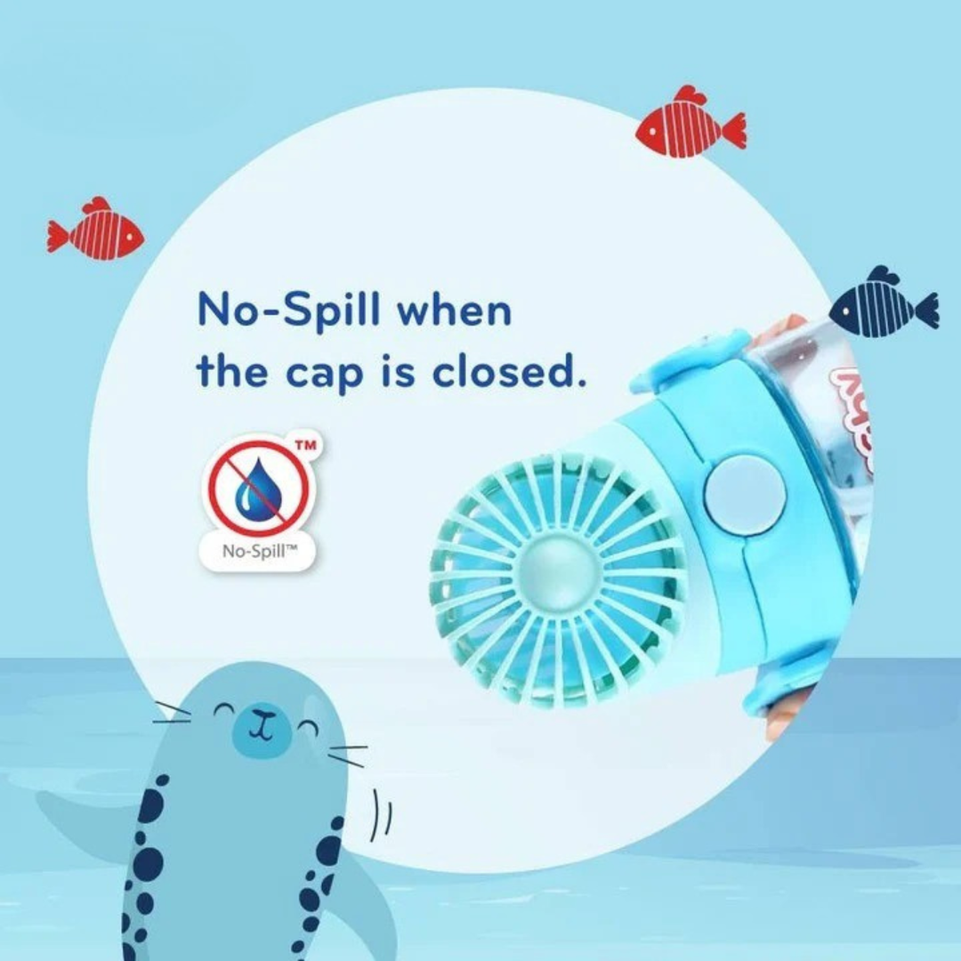 Nuby 18oz/560ml Printed Fan Bottle with Strap