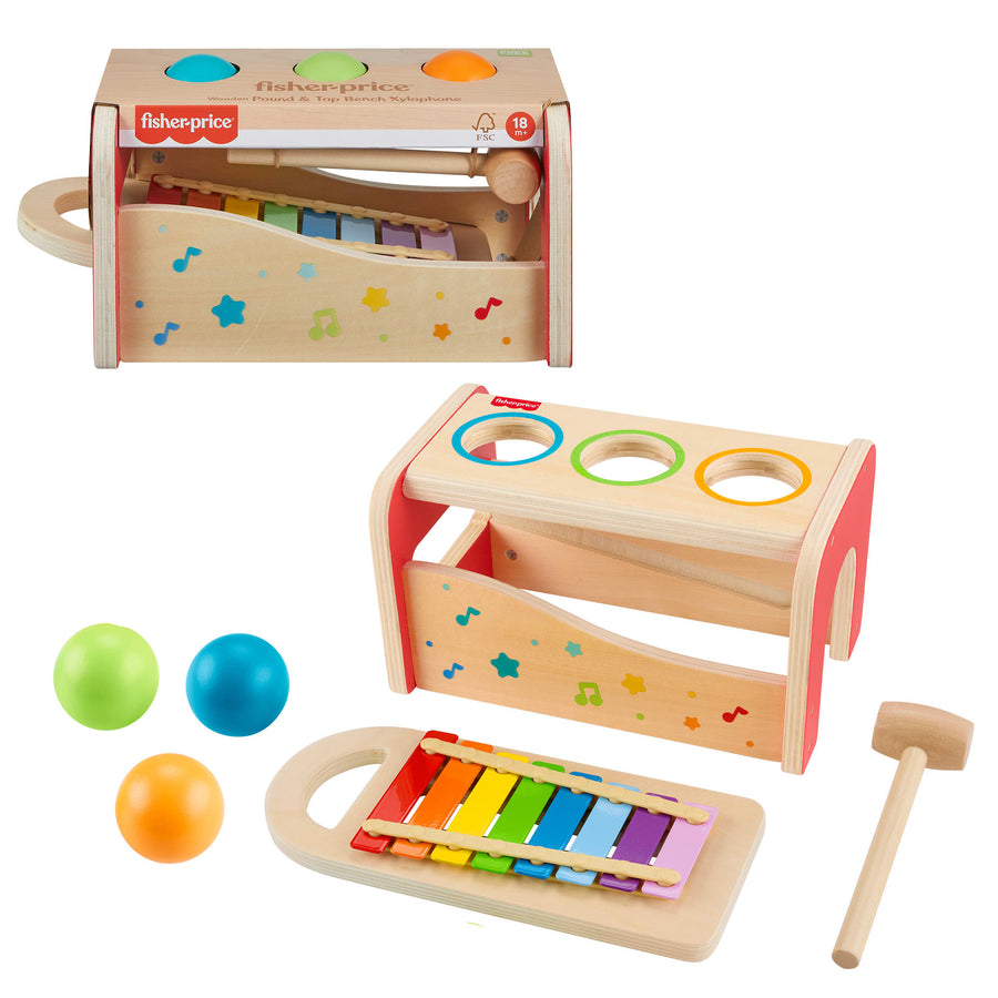 Fisher-Price Wooden Pound & Tap Bench Xylophone
