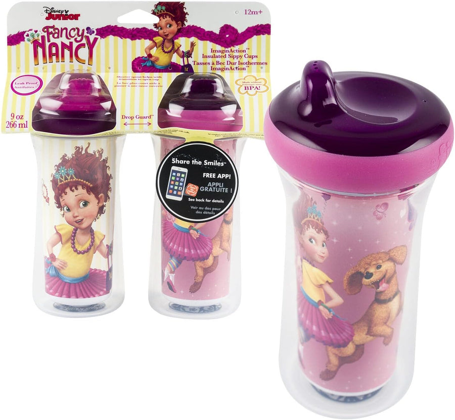 The First Years Disney Junior Fancy Nancy Insulated Hard Spout Sippy Cups 9oz (2 Pack)