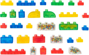 The 30 Jelly Blox blocks included, laid out