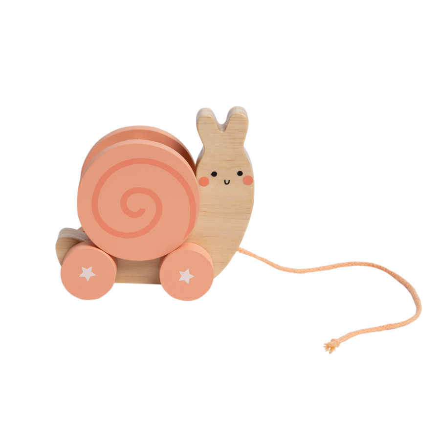 Pearhead wooden snail pull-along toy