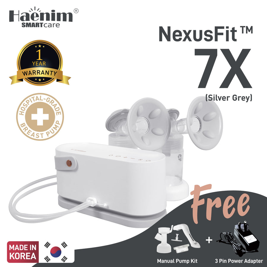 Haenim NexusFit 7X hospital grade breast pump in Silver Grey