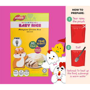 Gnubkins Ready To Eat Malaysian Chicken Rendang Rice 120G