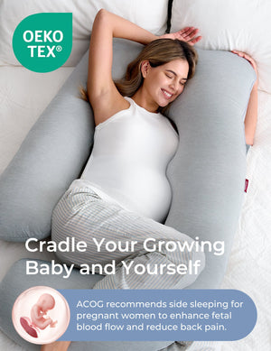 OEKO-TEX certified fabric, supporting ACOG-recommended side sleeping
