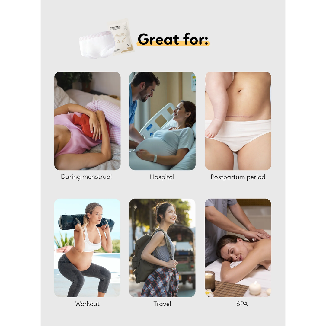 Bmama Maternity Disposable Hygiene Full Cotton Panties (5Pcs Set)