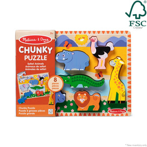 Melissa & Doug Safari Chunky Puzzle - 8 Pieces