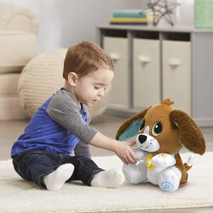 Toddler playing with the LeapFrog Speak & Learn Puppy