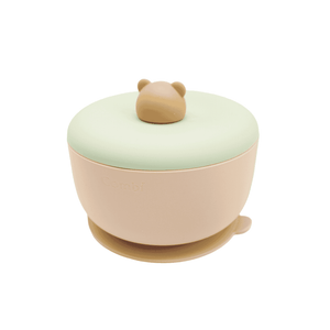 Combi Silicone Bear Suction Bowl with lid