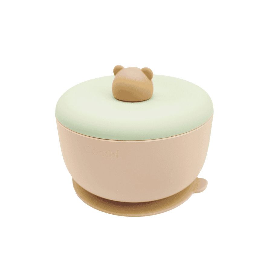 Combi Silicone Bear Suction Bowl with lid
