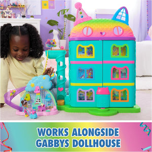 Kitty Care Ear Purrfect Playroom used alongside Gabby's Dollhouse