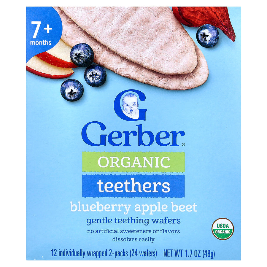 Gerber Organic Teethers Blueberry Apple Beet, 1.7 oz (48 g)