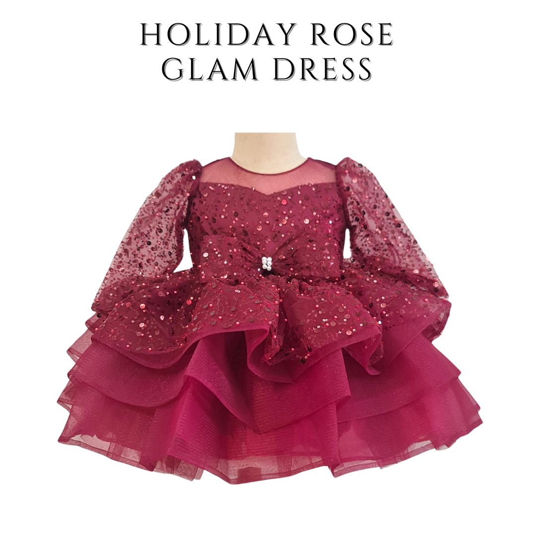 Tutus & Ties Holiday Rose Glam Dress (1-8Y)