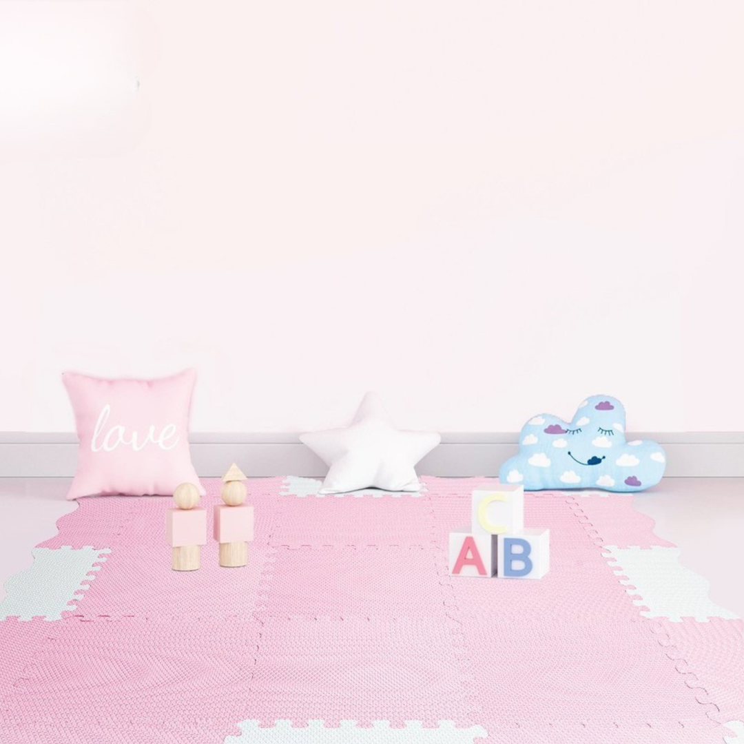 Sunny Tales 9 Pieces 12" Anti Bacterial Puzzle Baby Mat - Plain