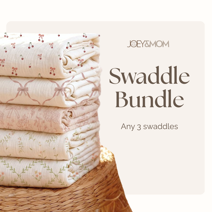 Joey&Mom bamboo cotton swaddle bundle, any three swaddles