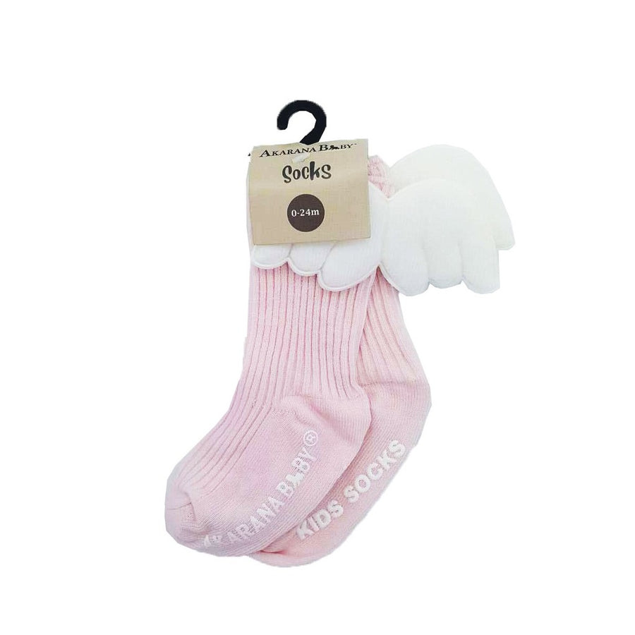 Akarana Baby Angel Wing socks in pink