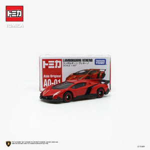 Tomica AO-01 Lamborghini Veneno with its Asia Original box, scale 1/67