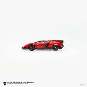 Tomica Asia Original AO-01 Lamborghini Veneno die-cast model, red, side view