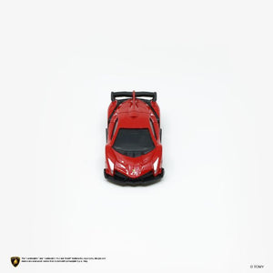 Tomica AO-01 Lamborghini Veneno die-cast model seen from above