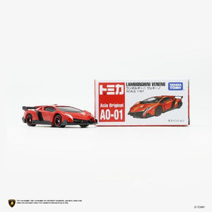 Tomica AO-01 Lamborghini Veneno model and packaging