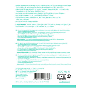 BEABA washing up liquid back label detail